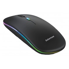 Mouse Inalambrico 2.4GHz Bluetooth Recargable Solarmax WM302B Negro