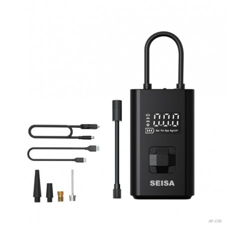 Inflador Mini Compresor De Aire Electrico Portatil Recargable Seisa AF-C05 Inflador Mini Compresor De Aire Electrico Portatil Recargable Seisa AF-C05