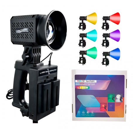 Luz Para Fotografia De Mano Con Doble Bateria Seisa LJ-60W