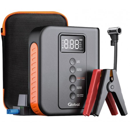 Cargador De Bateria 3 En 1 Con Inflador 150 PSI Y Pinzas Smart EC5 10000mAh Global JS10000-3IN1-AIRP-SC-USBC