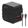 Cargador Cabezal Ldnio Q111 USB-A USB-C Tipo-C 20W Para iPhone Apple Con Cable USB-C A Lightning