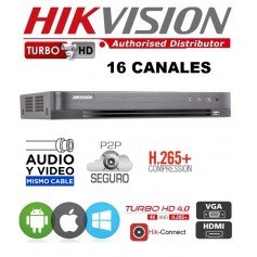 DVR Hikvision DS-7216-HGHI-M1 O K1-S Con Audio Integrado En Todos Los 16 Canales