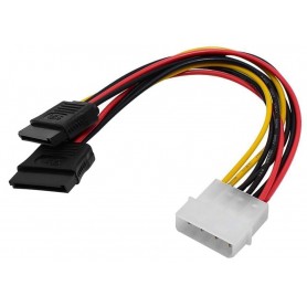 CABLE POWER SATA DOBLE A 4 PINES MOLEX NISUTA 20CM
