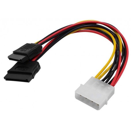 CABLE POWER SATA DOBLE A 4 PINES MOLEX NISUTA 20CM
