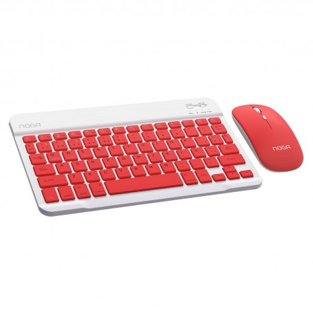 Combo Teclado & Mouse Inalambrico Slim Noga S5900 Rojo