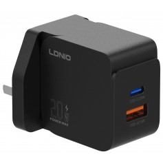 Cargador Cabezal Ldnio USB-A USB-C Tipo-C Type-C 20W