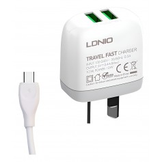Cargador Para Celular Carga Rapida Con Cable Usb-C Tipo-C Type-C 1mt Ldnio Ls-A2219