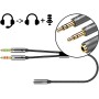 CABLE ADAPTADOR AURICULAR AUDIO MIC PS4 PC STEREO 3.5MM DE 3 CONTACTOS A STEREO 3.5MM H DE 4 CONTACTOS UNIPIN A PC