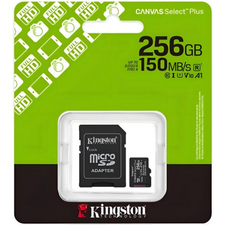Memoria Micro SD Kingston 256Gb Clase 10 Canvas S Plus CL10 Gen3 150mb/s