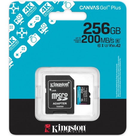 Memoria Micro SD Kingston 256Gb Clase 10 Canvas Go! Plus SDCG4 200mb/s