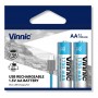 Pilas AA Recargable X2 Vinnic 1600mAh Con Cable USB C 1.5v 5v