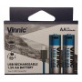 Pilas AA Recargable X2 Vinnic 1600mAh Con Cable USB C 1.5v 5v