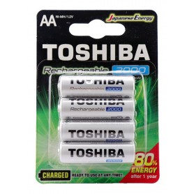 Pilas AA Recargable X4 Toshiba 2000mAh 1.2v