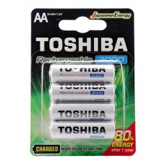Pilas AA Recargable X4 Toshiba 2000mAh 1.2v