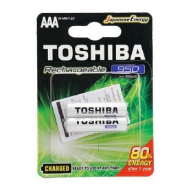 Pilas AAA Recargable X2 Toshiba 950mAh 1.2v