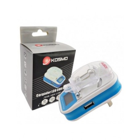 Cargador Universal De Bateria Con Lcd & Puerto Usb Kosmo Kos Univ Standard