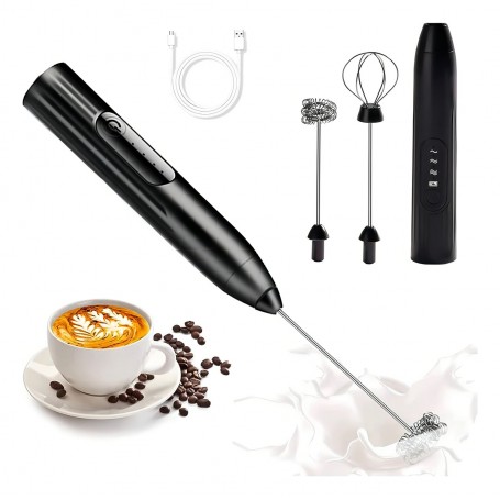 Batidor De Leche Cafe Espumador Recargable Usb 3 Velocidades