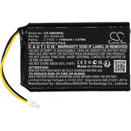 Bateria De Litio Para GPS Garmin Cameron Sino CS-IQN500SL 3.7V 1100mAh