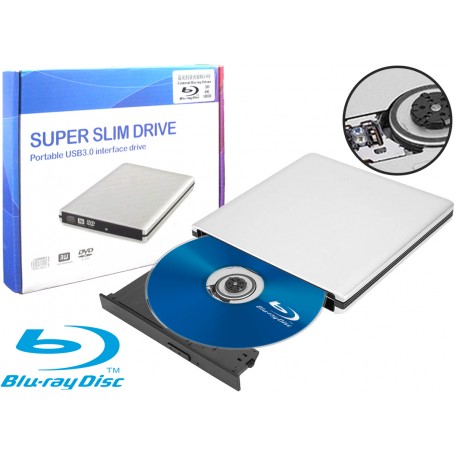 Grabadora Lectora Externa CD DVD-RW Conexion USB 3.0 Blue-Ray