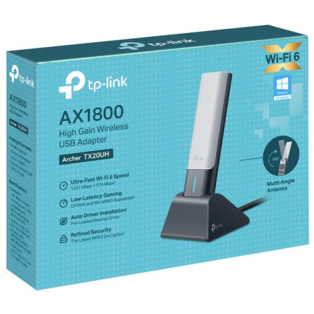 Placa De Red USB 3.0 TP-LINK ArcherTX20UH AX1800 Wifi6 High Gain