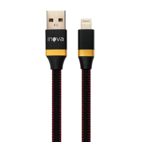 Cable De Carga & Datos Para iPhone Apple Lightning A USB Mallado Inova CAB-3102BP1mt