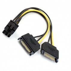 Cable Power 6 Pin A Doble Sata Power Para Placa Video