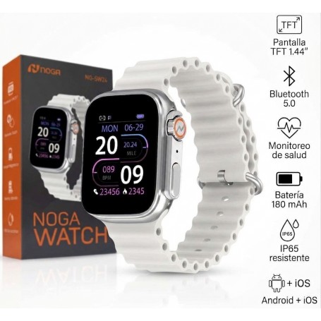 Reloj Inteligente Smartwatch Noga NG-SW24 IP65 Blanco