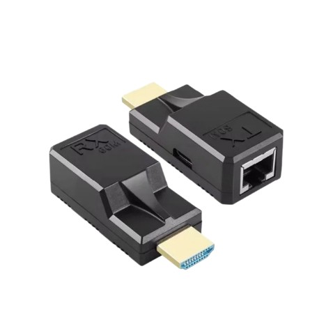 Extensor Alargue HDMI RJ45 UTP Activo Con Alimentacion Usb C 60mts
