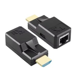 Extensor Alargue HDMI RJ45 UTP Activo Con Alimentacion Usb C 60mts