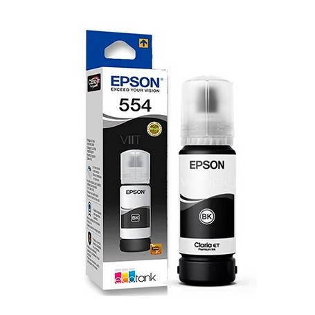 Tinta Epson Original 554 70ml Ecotank L8160 L8180 Black Negro