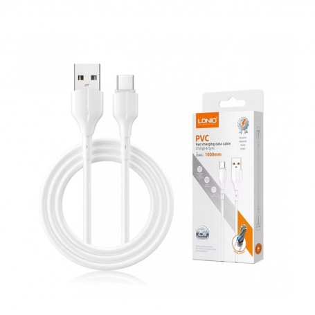 Cable De Carga & Datos USB-C Tipo-C Type-C LDNIO LS841 25W 1mt Compatible Con Carga Rapida