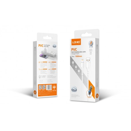 Cable De Carga & Datos USB A Lightning LDNIO LS841 25W 1mt Compatible Con Carga Rapida