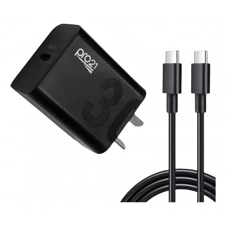Cargador Cabezal Pro21 USB-A USB-C Tipo-C 30W Cable USB-C A USB-C