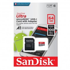 Memoria Micro Sd 64Gb Sandisk Ultra Clase 10 100Mb/S Fullhd