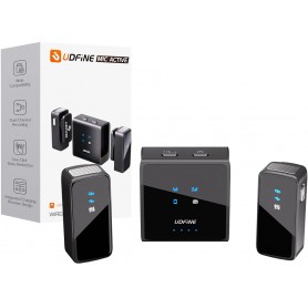 Microfono Inalambrico Dual Udfine Mic Active (2.4GHz) Conexion USB-C Type-C Tipo-C & Mini Plug Jack 3.5mm