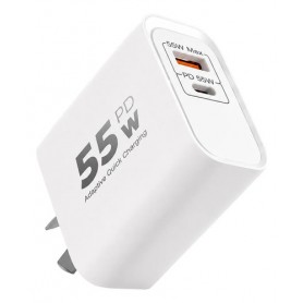Cargador Carga Rapida XAEA MOD516 55W Entrada USB-A USB-C Type-C Tipo-C