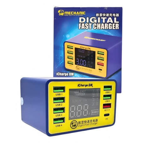 Cargador Multipuerto Usb 8 En 1 iCharge 8M Mechanic QC008