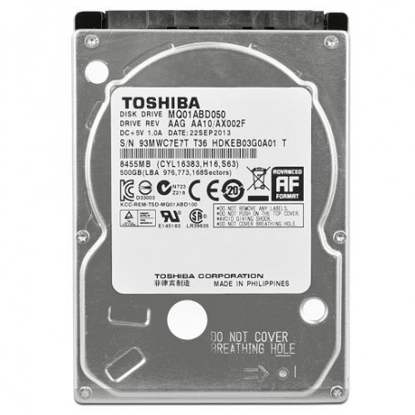 Disco Rigido Notebook 2.5" 1Tb Toshiba Hdd 7Mm Sata MQ04AB 6Gbps 7Mm