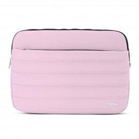 Funda Notebook Soul Puffer 13 Pulgadas Rosa Con Bolsillo Y Correa