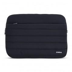 Funda Notebook Soul Puffer 13 Pulgadas Negro Con Bolsillo Y Correa