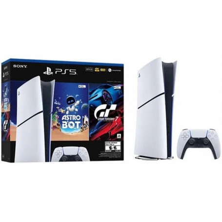 Consola Playstation PS5 Slim Edicion Digital 825GB + Astro Bot + Gran Turismo 7
