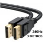 Cable Displayport A Displayport 3mts 1.2 Hasta 240Hz 4K