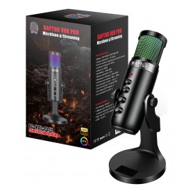 Microfono Gamer Para PC Con Luz RGB Streaming Podcast Raptor Vox Pro