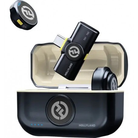Kit De 2 Microfonos Corbatero Inalambrico Hollyland Lark M2 Usb C Plug