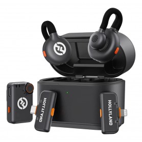 Kit De 2 Microfonos Corbatero Inalambrico Hollyland Lark M2s Compatible Con Celular Y Camara