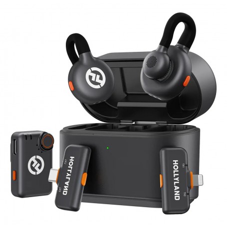 Kit De 2 Microfonos Corbatero Inalambrico Hollyland Lark M2s Compatible Con Celular Y Camara