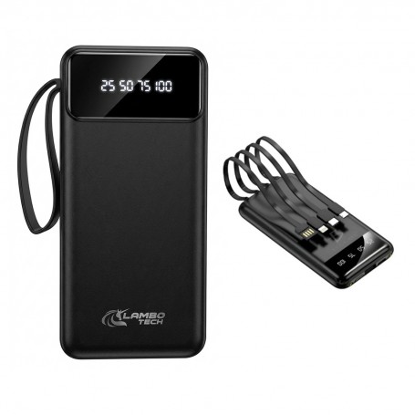 Power Bank Cargador Portatil Lambotech LT-412 25000mAh Type-C USB-C Tipo C USB Micro USB V8 Lightning