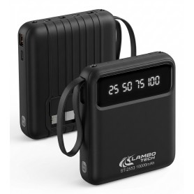 Power Bank Cargador Portatil Lambotech LT-2553 10000mAh Type-C USB-C Tipo C USB Micro USB V8 Lightning