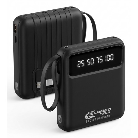 Power Bank Cargador Portatil Lambotech LT-2553 10000mAh Type-C USB-C Tipo C USB Micro USB V8 Lightning