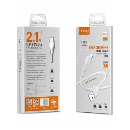 Cable De Carga & Datos Usb C 2.1a Ldnio Ls541 1mt